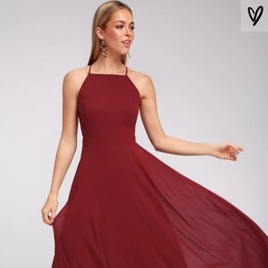 MYTHICAL KIND OF LOVE WINE RED MAXI DRESS